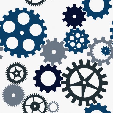 Beyaz arka plan üzerinde cogwheels seamless modeli