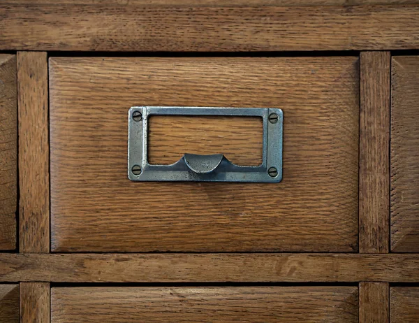 Old vintage wooden library card catalog cabinets. — Stock Photo, Image