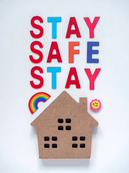 Stay safe concept. Colorful word \