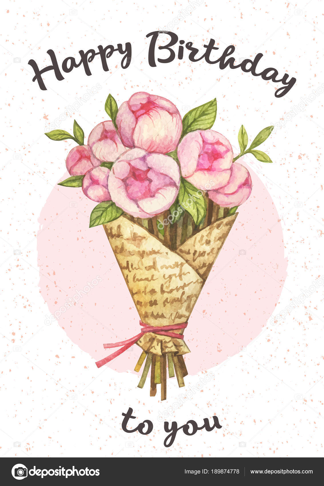 Carte Anniversaire Bouquet Fleurs Aquarelle Image