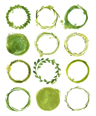 collection of green natural frames clipart