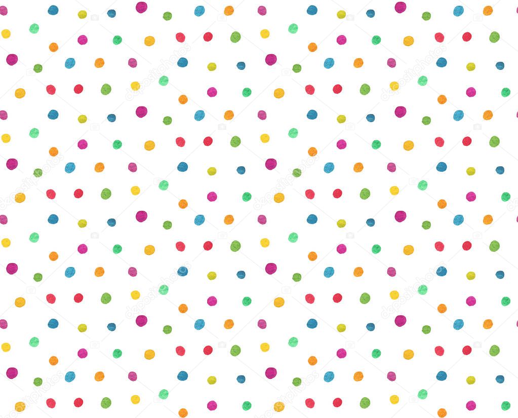 Multicolored watercolor circles. Seamless pattern in vector