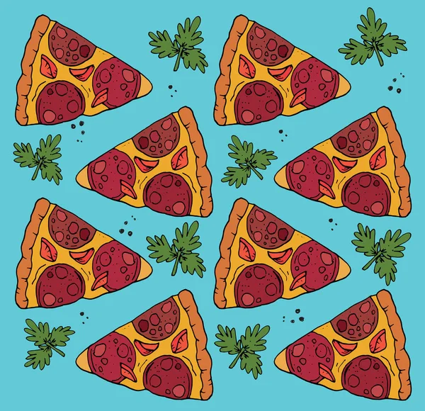 fast food pizza pattern vector