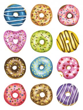 Suluboya vektör boyalı çörek