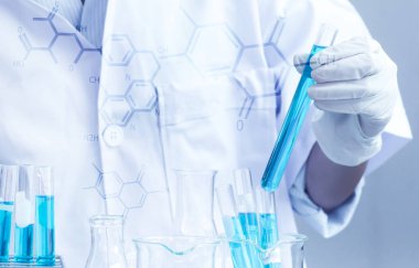 Test tüpleri closeup, laboratuvar araştırma ve geliştirme kavramı