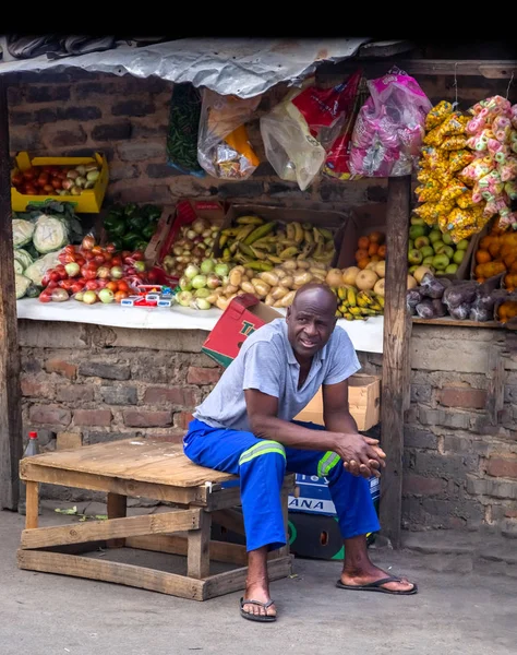 Roadside food stall in township África do Sul — Fotografia de Stock