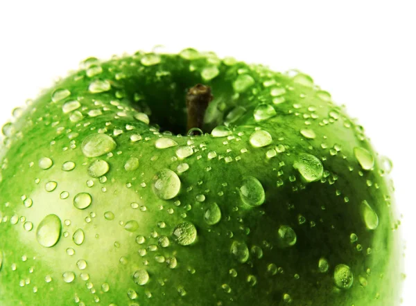 Green apple with drop — Stock Photo, Image