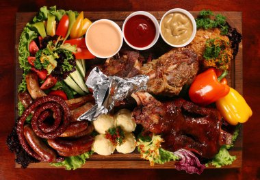 Izgara karışımı et açık