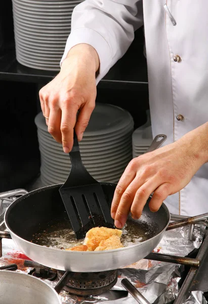 Chef fried fillet Stock Image