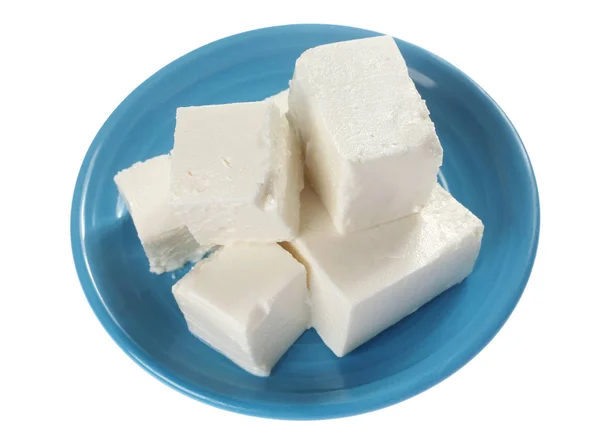 Plaka üzerinde beyaz peynir — Stok fotoğraf
