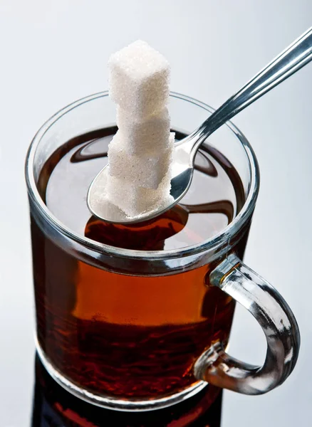 Sugar and tea — Stock Photo, Image