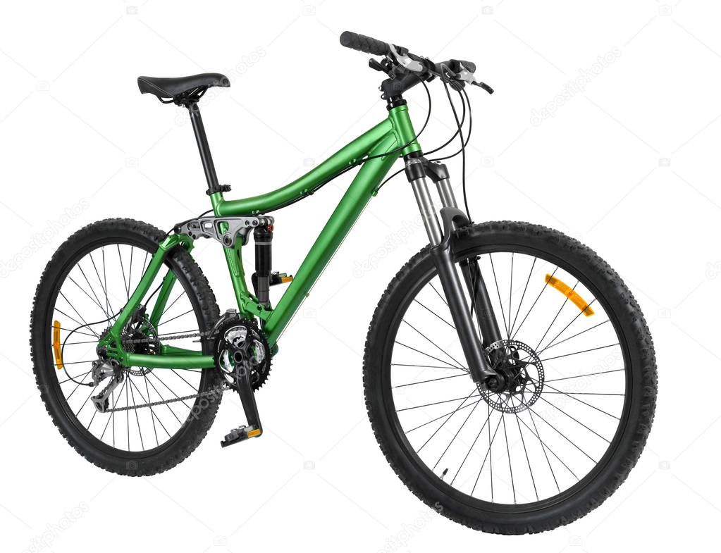 Green bike isolated 