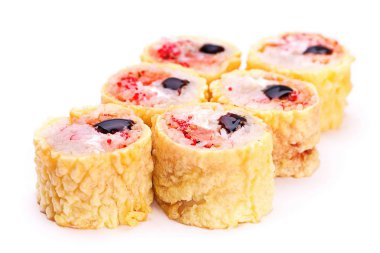 Beyaz üzerine sıcak rulo 