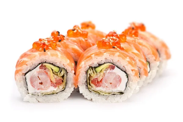 Roll mit rotem Fisch und Kaviar — Stockfoto