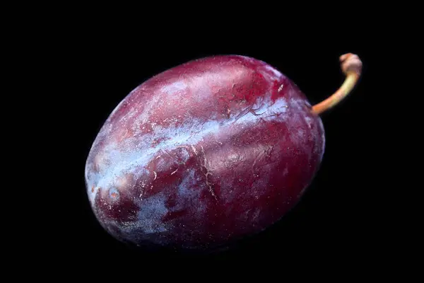 Plum vegetable on black — Stock Photo, Image