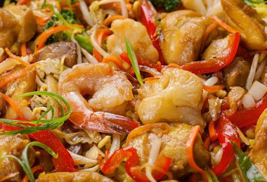 Karides deniz ürünleri ve sebze