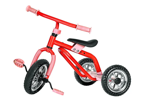 Kids röd trehjuling — Stockfoto