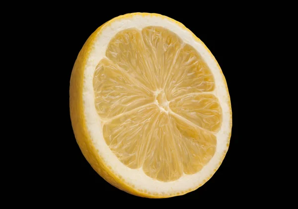 Citron citrus frukt skiva på svart — Stockfoto