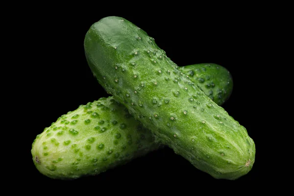 Cucumber vegetable on black — Stock Photo, Image