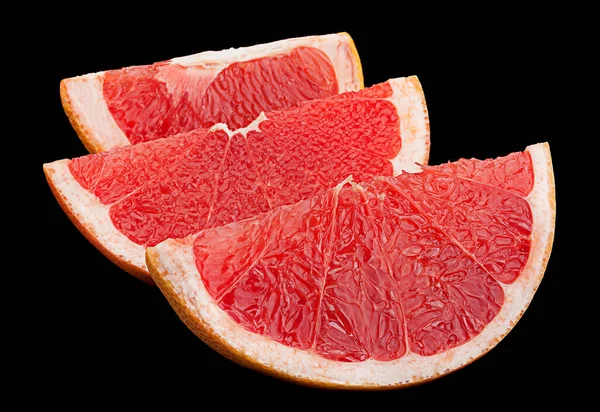 Orange Grapefruit Nahaufnahme Isoliert Auf Schwarzem Hintergrund — Stockfoto