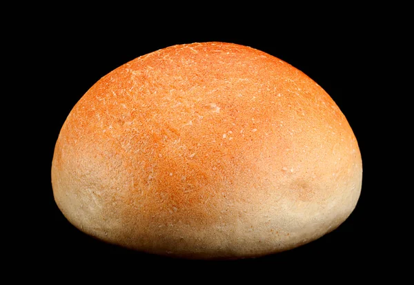 Pão Hambúrguer Caseiro Isolado Fundo Preto — Fotografia de Stock