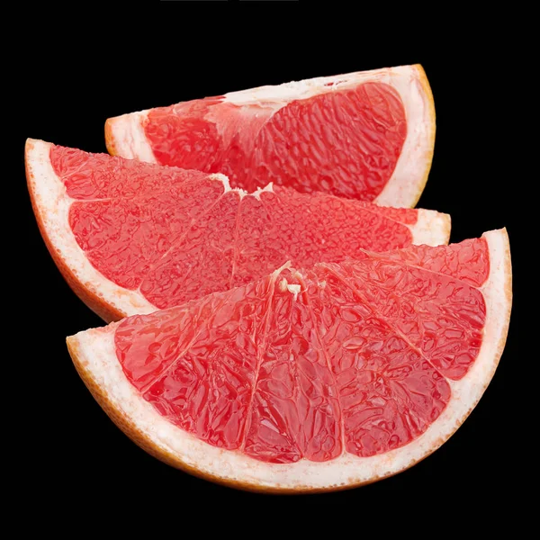 Orange Grapefruit Nahaufnahme Isoliert Auf Schwarzem Hintergrund — Stockfoto