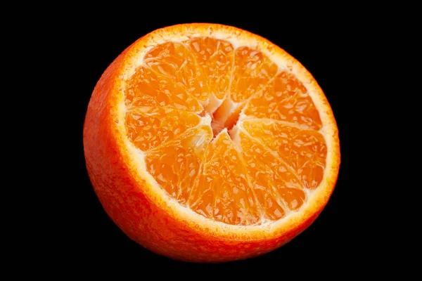 Clementine Citrus Frukt Närbild Isolerad Svart — Stockfoto