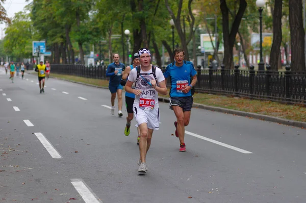 Dnipro Ukraine September 2019 Unknown Participant Using Running Hydration Pack — Φωτογραφία Αρχείου