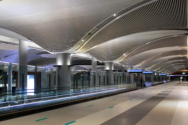 Interior of arrival hall in new Istanbul Airport, Turkey — Stock Photo, Image