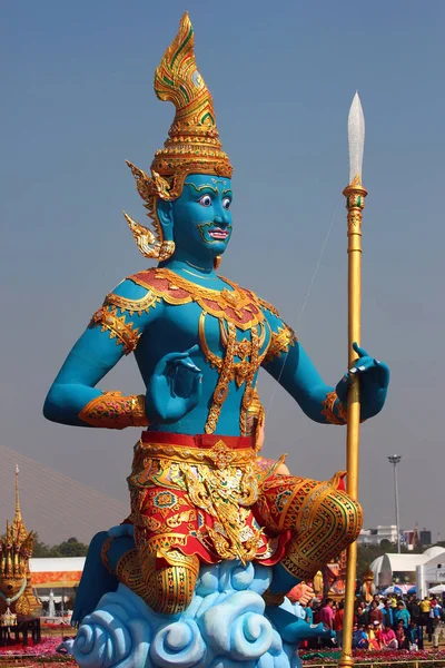 Thao Chatulokkaban, eller De fire himmelske konger statuer i Bangkok, Thailand - Stock-foto