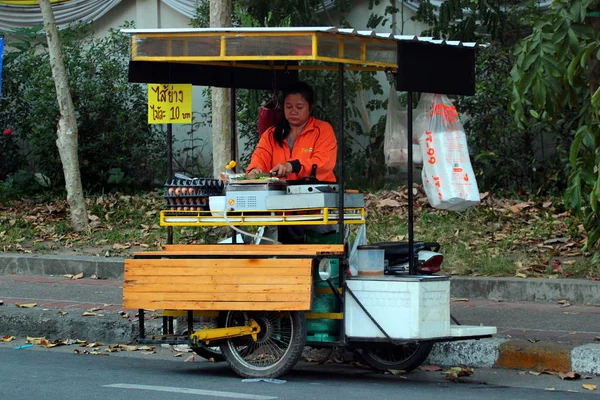 Venditore di street food a Chiang Mai, Thailandia — Foto Stock