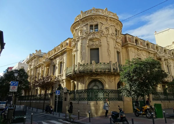 西班牙马德里 2016年12月17日 西班牙作家和出版商总协会 Sgae 的私人住宅 用华丽的新艺术立面冲击豪宅 — 图库照片