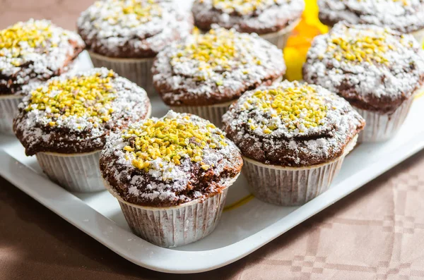 chocolate muffin with grains