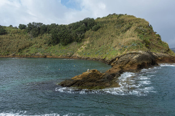 scenery Atlantic ocean view from the island. trip to sao miguel island, azores, portugal.