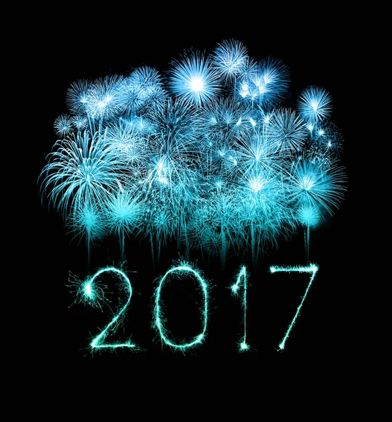 2017 Hyvää uutta vuotta ilotulitus sparklers — kuvapankkivalokuva