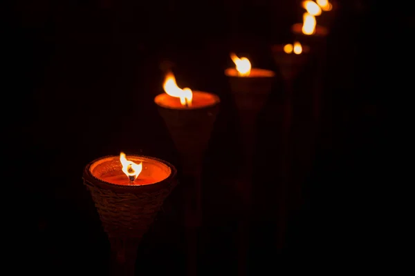 Традиционный деревянный факел — стоковое фото