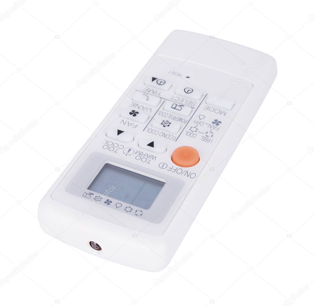 air conditioner remote control isolated on white background