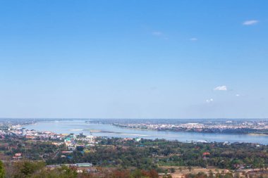 mekong Nehri ile Tay-Lao dostluk Köprüsü Mukdahan, görünümünü
