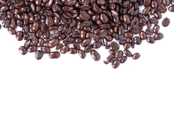 白い背景の上のコーヒー豆由来 — ストック写真