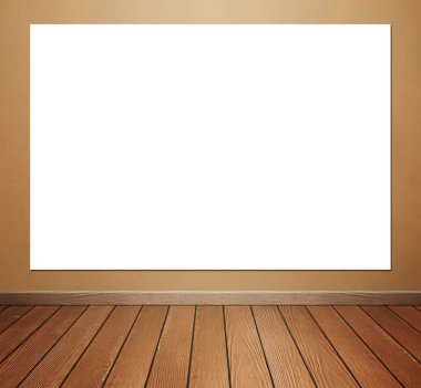 Beton duvar ve zemin backg oda içi boş poster