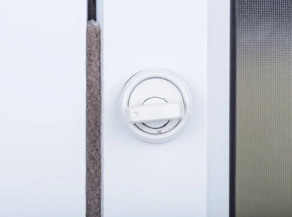Close up door knob of glass door — Stock Photo, Image