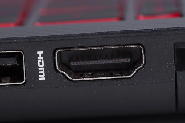 Розетки HDMI порт ноутбука — стокове фото