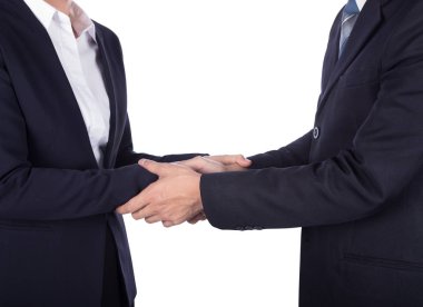 işadamı ve w izole işkadını arasında el sallayarak