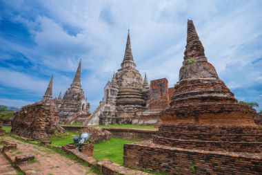 Buda heykelleri ve Wat Phra Si Sanphet Ayu pagoda kalıntıları