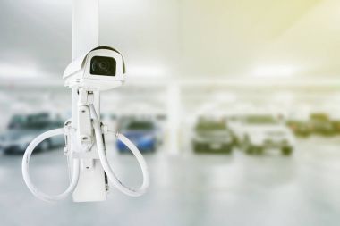 CCTV güvenlik kamera ile arka plan otopark