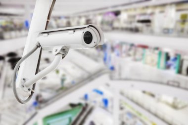 CCTV güvenlik kamera ile alışveriş arka plan