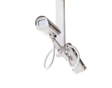 (kırpma yolu ile beyaz arka plan üzerinde izole cctv)