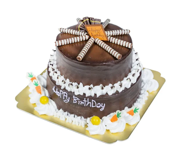 Chocolated cake isolated on white background — Stock Photo, Image