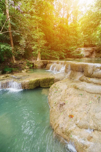 Level 1 of Erawan Waterfall in Kanchanaburi, Thailand — Stock Photo, Image
