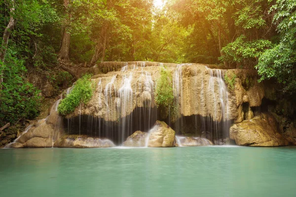 Level 2 of Erawan Waterfall in Kanchanaburi, Thailand — Stock Photo, Image